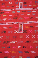 YASMIN HANDMADE MOROCCAN  KILIM RUG  – Red (Large)