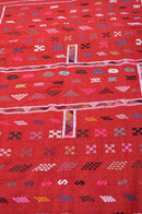 YASMIN HANDMADE MOROCCAN  KILIM RUG  – Red (Large)