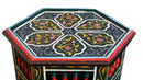 Boho Moroccan Coffee Table | Hand Painted Artisan End Table Decor