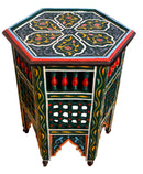 Boho Moroccan Coffee Table | Hand Painted Artisan End Table Decor